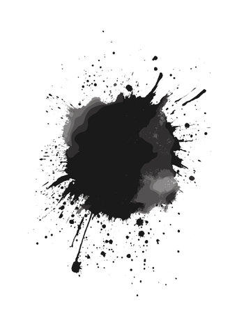 Abstract Multilayered Ink Splatter Featuring Dynamic Grunge Patternsのイラスト素材