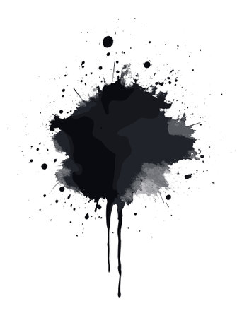 Abstract High-Impact Ink Splatter with Artistic Grunge Elementsのイラスト素材