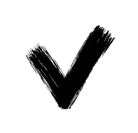Drawn check mark. Vector illustration on white backgroundのイラスト素材