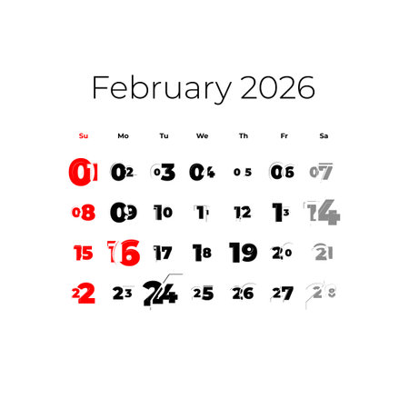 February 2026 calendar for USA vectorのイラスト素材
