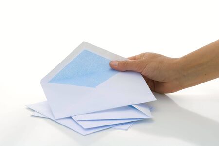 Woman wants to write the letterの写真素材