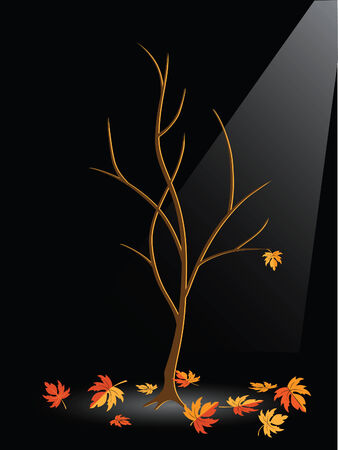 Autumn tree without leaves のイラスト素材