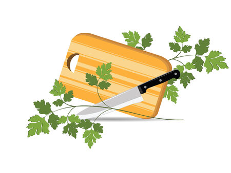 Illustration of kitchen board for cutting the foodstuffsのイラスト素材