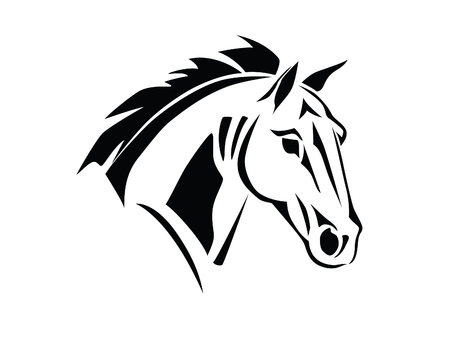 Stencil a horse's head on a white backgroundのイラスト素材