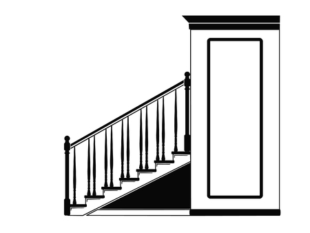 Illustration of a staircase indoors.のイラスト素材