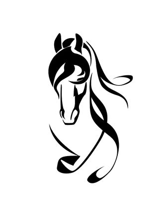 Stencil a horse's head on a white backgroundのイラスト素材