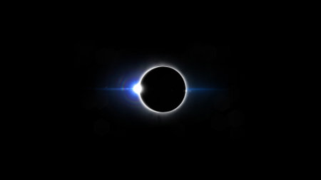 solar eclipse 3d rendering illustrationの写真素材