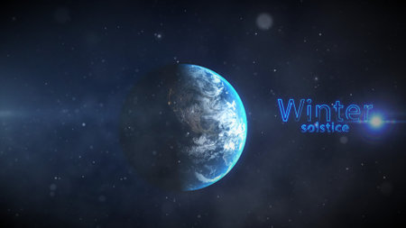 winter solstice 3d illustrationの写真素材