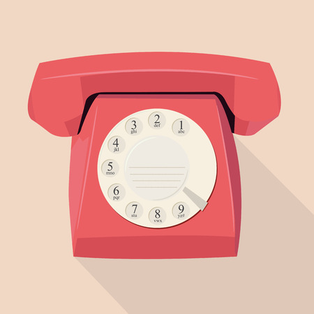 Old phone in flat design. Vector illustration.のイラスト素材