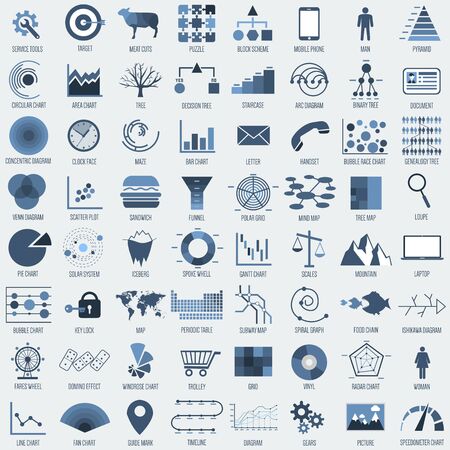 Big set of different infographic elements. Business icons, charts and diagrams. Vector illustration.の写真素材