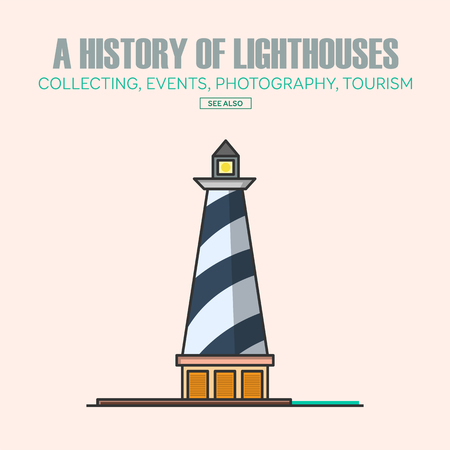 Vector lighthouse  design templates in trendy linear style - abstract emblems and badges - navigational and travel concepts.の写真素材