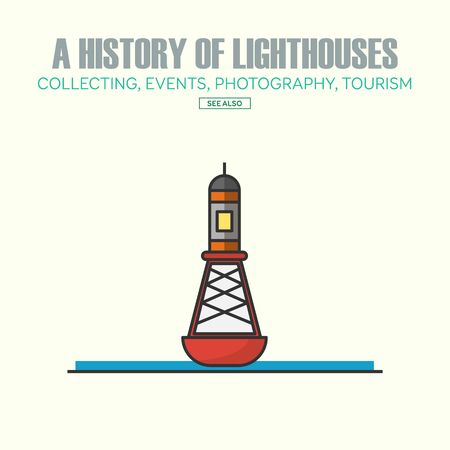 Vector lighthouse  design templates in trendy linear style - abstract emblems and badges - navigational and travel concepts.の写真素材