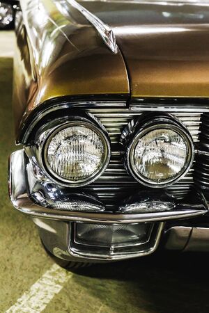 headlight of a vintage carの写真素材