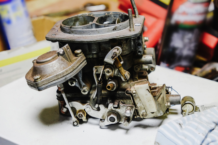 disassembled the carburetor of the car