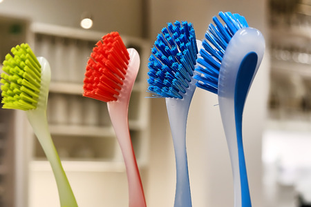 set of colorful toothbrushes