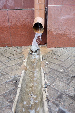 water from the drain pipe