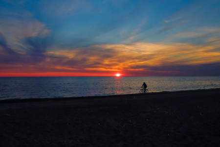 The beautiful picture sunset landscape of the Gulf coast.の写真素材