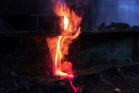 the welder welds metal structuresの写真素材