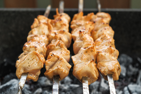 barbecue chicken with crispy crispy crustの写真素材