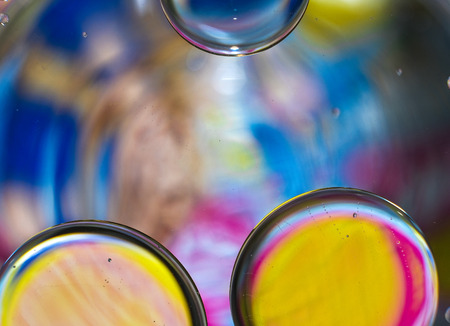 colorful background from water drops and oil