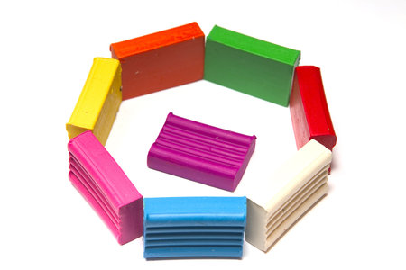bright plasticines bars on a white background