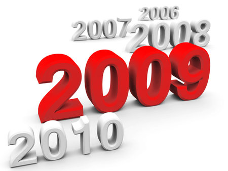 gift card to new 2009 year on a white backgroundの写真素材