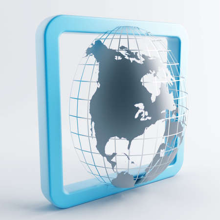 Icon in gray-blue color on a white backgroundの写真素材