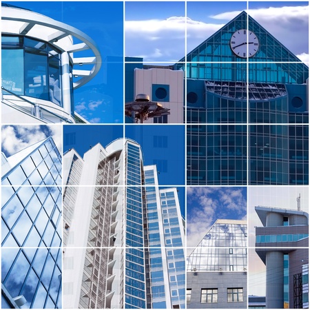 modern office buildings from glass and metalの写真素材