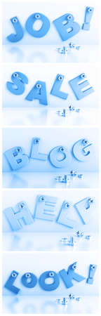 words attached with bolts on a white backgroundの写真素材