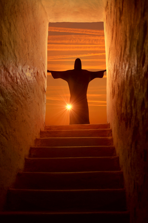 Jesus rising on Easter Suindayの写真素材