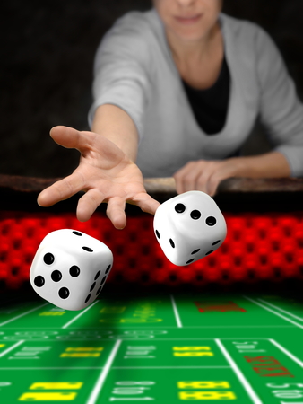 dices player in online casinoの写真素材