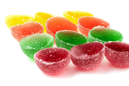 Jelly candies marmelade on white background.の写真素材