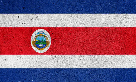 State flag of Costa Rica on a plaster wallの写真素材
