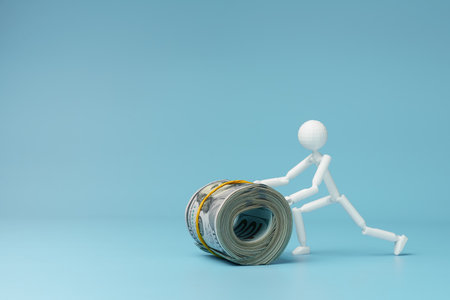 Financial pressure and determination under heavy money burdenの写真素材