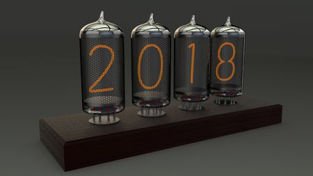 New year 2018 nixie tubeの写真素材