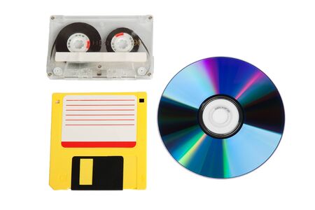 Different type of data storage units isolated over white backgroundの写真素材