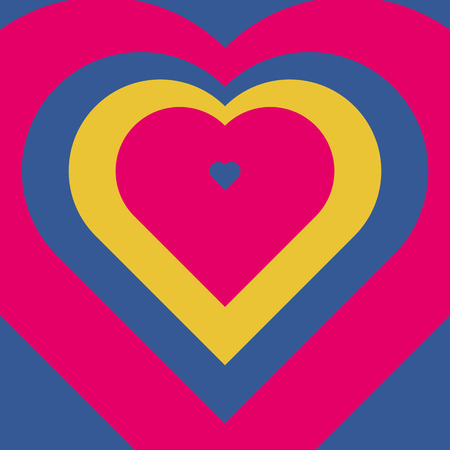 Vector blended colorful hearts.のイラスト素材