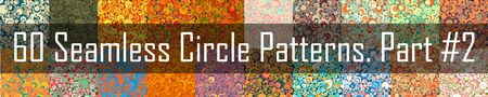 Set Of Sixty Seamless Patterns With Perfectly Contacting Nested Circles With Different Size And Colors.のイラスト素材