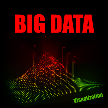 Vector abstract 3D big data visualization. Technology backgroundのイラスト素材