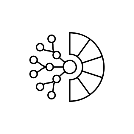 Big data icon design. Analytic visualization. Mono blackのイラスト素材