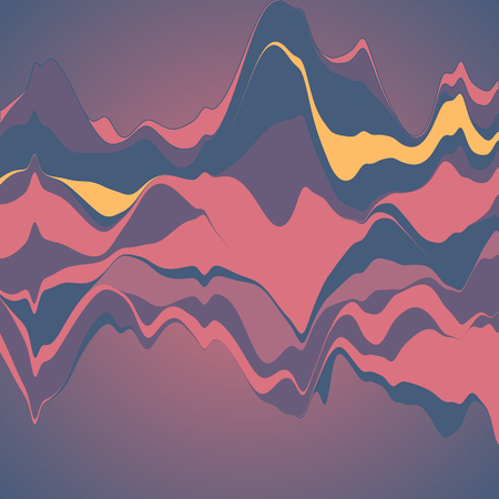 Big data visualization. Streamgraph. Futuristic infographic. Information aesthetic designのイラスト素材