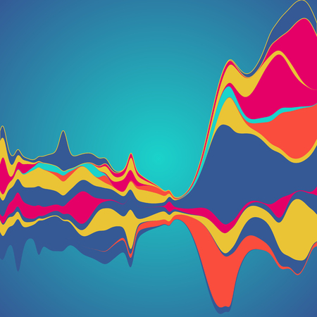 Big data visualization. Streamgraph. Futuristic infographic. Information aesthetic designのイラスト素材