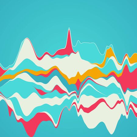 Big data visualization. Streamgraph. Futuristic infographic. Information aesthetic design. Palette colorのイラスト素材