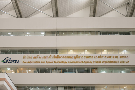 BANGKOK, THAILAND - JUNE 05,2016 : Geo-Informatics and Space Technology Development Agency (Public Organization) (GISTDA) Thai space research organisation headquartered in Government complex Bangkok,Thailand.のeditorial素材