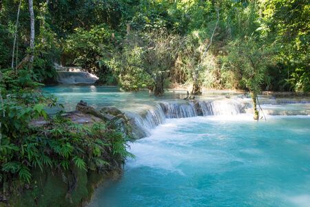 Kuang si water fall in Luang prabang,Laos.の写真素材