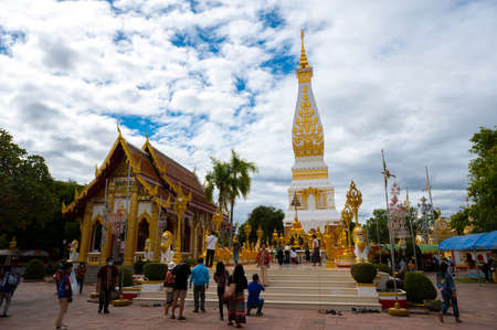 Nakhon Phanom, Thailand - 4 December 2021 : Wat Phra That Panom temple Location Along the Mekong River at Nakhon Phanom province, Thailand.のeditorial素材