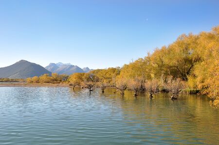 Lake and skyの写真素材