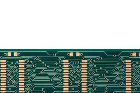 Electronic microcircuit. Contacts, electrical semiconductors. Electronic chip. Dark background....