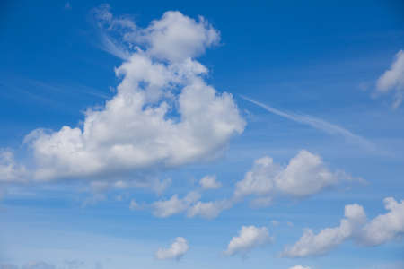 Blue sky with beautiful clouds. Soft focus. Natural background.