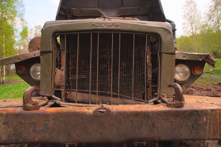 An old, big, rusty car - an all-terrain vehicle.の写真素材